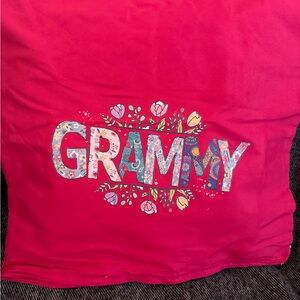 Floral 'Grammy' Accent Pillow - Red